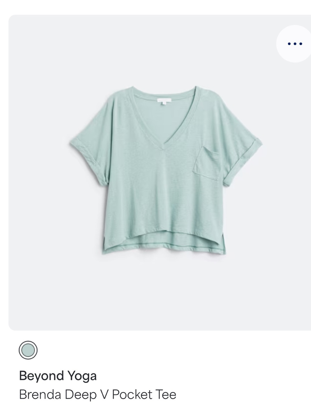 Beyond Yoga Sage Green V-Neck Pocket Tee
